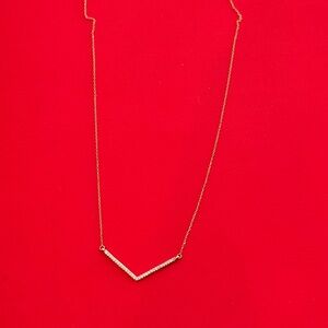Authentic Adina Reyter 14K Diamond Chevron Necklace